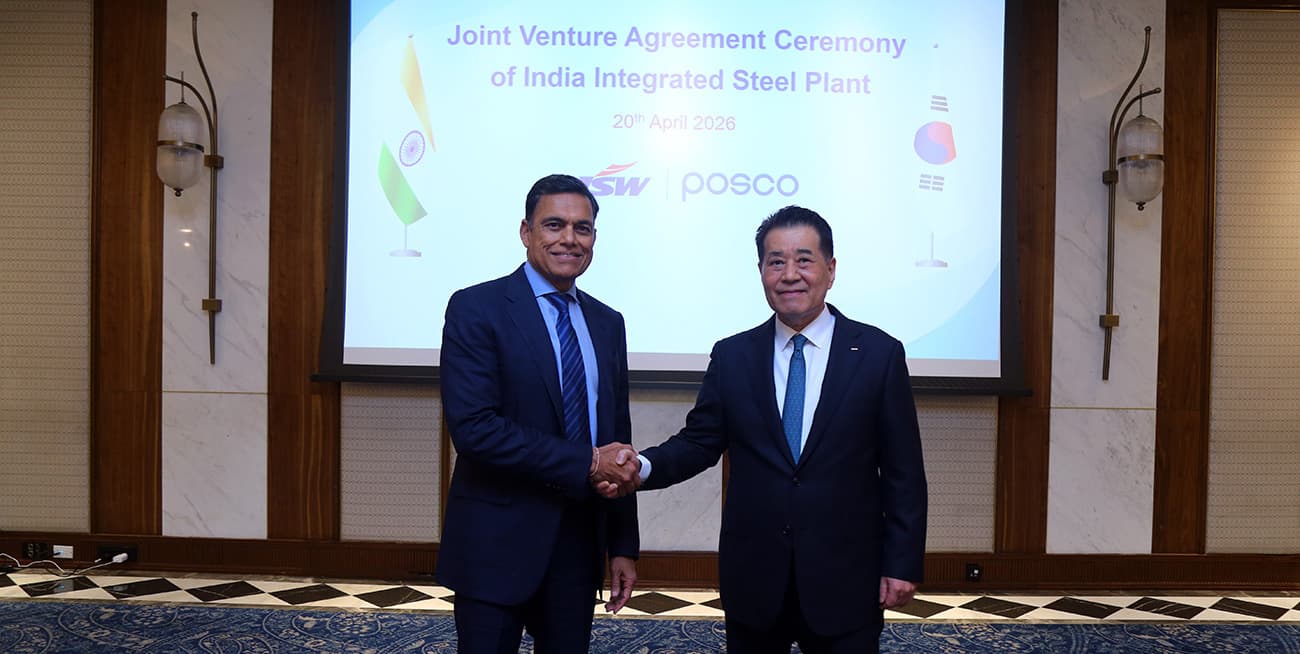 JSW Steel and POSCO Form Joint Venture to Set Up 6 MTPA Steel Plant in India