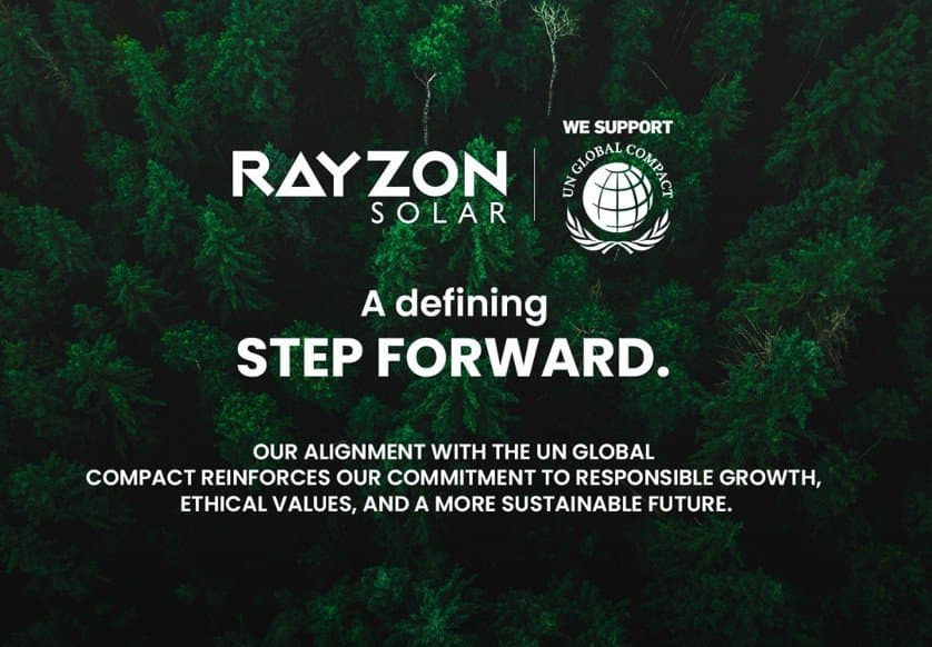 RAYZON Solar Joins United Nations Global Compact to Drive Sustainable Energy Transition on Global Scale