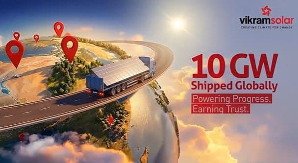 Vikram Solar Surpasses 10 GW Global Solar Module Deployments