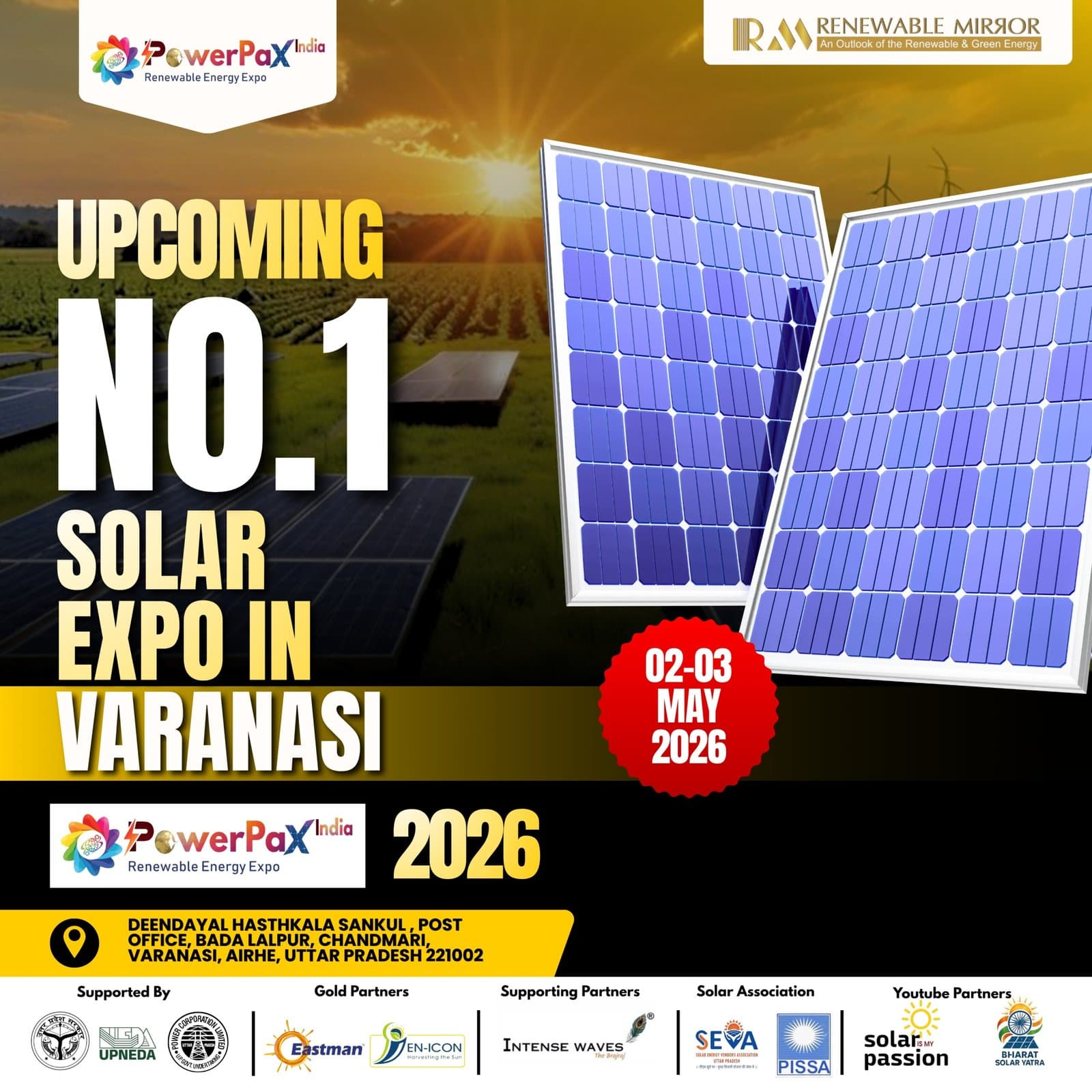 Upcoming No.1 Solar Expo in Varanasi – PowerPax India Expo 2026
