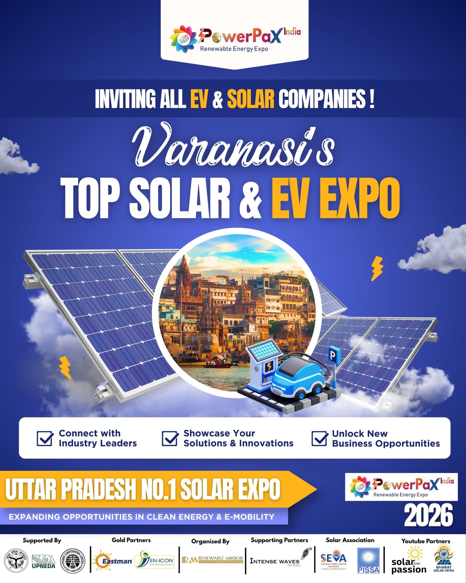Upcoming No.1 Solar Expo in Varanasi – PowerPax India Expo 2026 Invites Solar & EV Companies