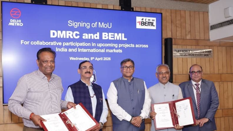 BEML and DMRC Sign MoU to Collaborate on Metro Rail Projects in India and Global Markets