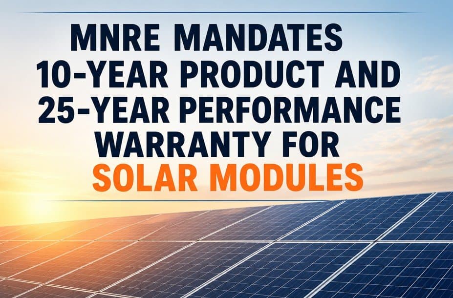 MNRE Mandates 10-Year Product and 25-Year Performance Warranty for Solar Modules
