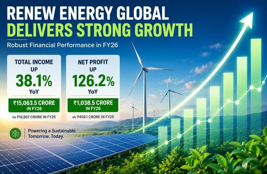 ReNew Reports 38 Percent Growth in FY26 Income to INR 15,063 Cr, Net Profit Up by 126 Percent
