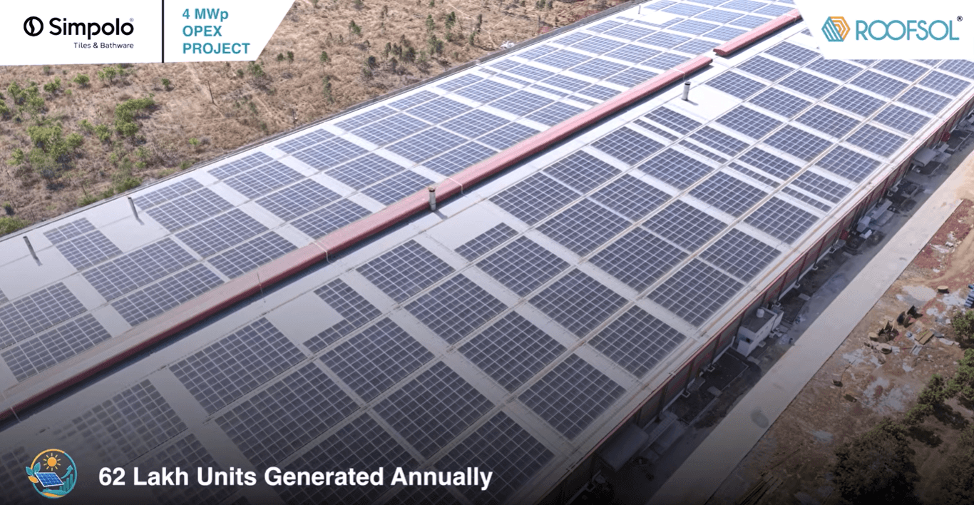 Roofsol Energy Commissions 4 MWp Rooftop Solar Project for Simpolo Vitrified in Tirupati